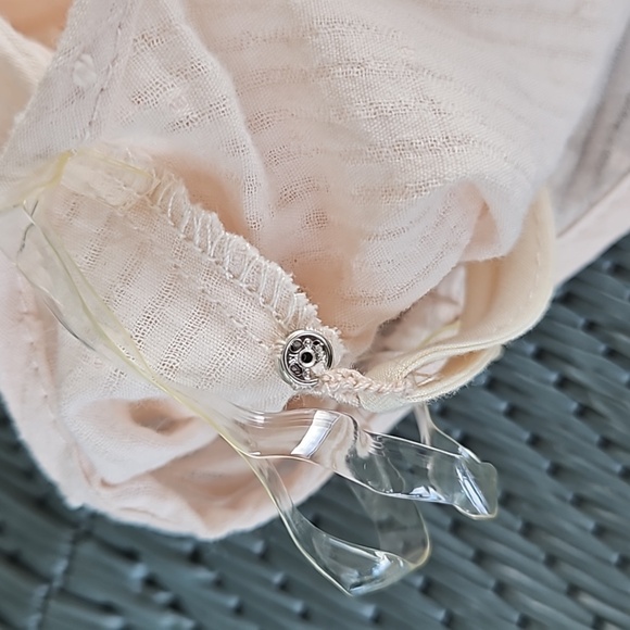 Entro Swiss Dot V-Neck Puff Sleeve Ruffle Tiered Mini Dress Size M NEW - Picture 9 of 9